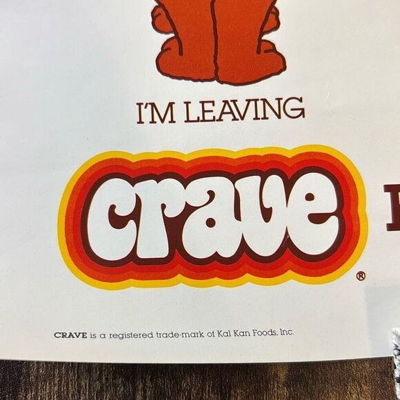Vintage original CRAVE Cat Food full size poster advertising 1982 Kal Kan Guide - Picture 5 of 6